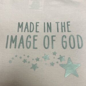 Hand Crafted IRON ON Made in the Image of God with Stars IRON ON ONLY NOT ONESIE